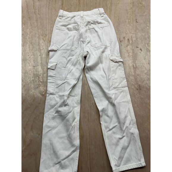 Pacsun High Rise Carpenter Pants Canvas Sz 23 Baggy Beige Straight Work Trendy - Picture 5 of 5